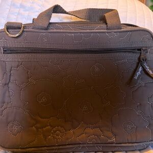 Thirty One 31 Quilted Brown Toiletry Bag Travel Case Bag Makeup Organizer